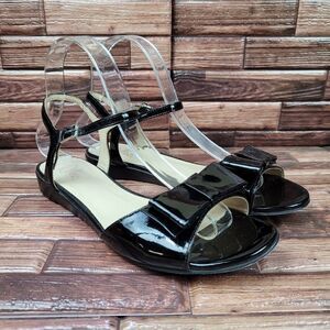 Wittner Minako Strappy Bow Open Toe Flats Size 38